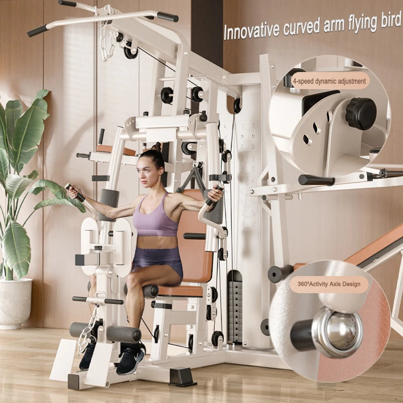 Three Person Station Multifunctional Comprehensive Fitness Equipment Topic Combination Set Indoor Large Sports Butterfly Machine