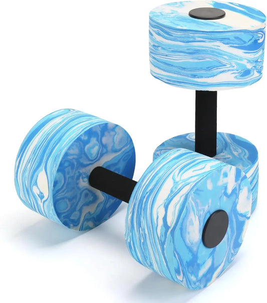 2-Piece High-Density EVA Foam Aqua Dumbbells for Water Aerobics, Pool Fitness, and Weight Loss Exercises