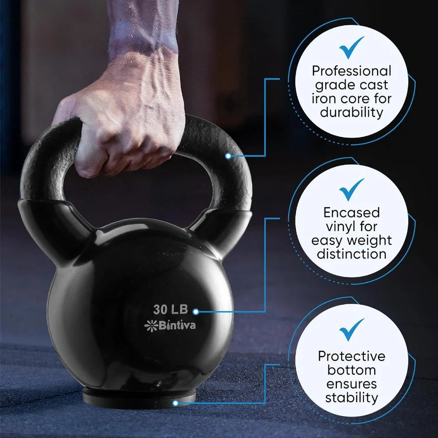 Kettlebell Sets Professional Grade Strength Training Kettlebells for Home Workout Cast Iron Kettle Bell Weight Sets for Men Wom