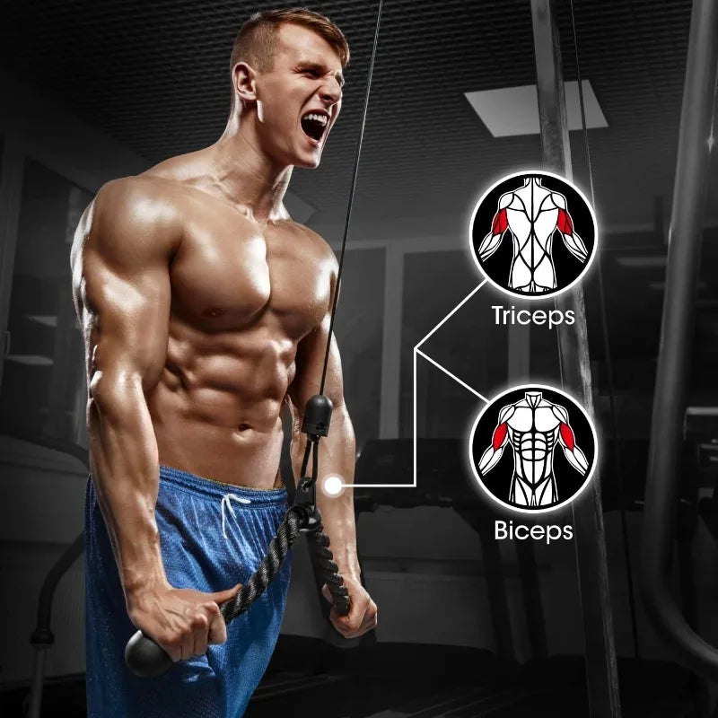 Cable Machine Attachment, Tricep Straight Bar, V Bar, LAT Pulldown Attachments/Accessories Load 880lbs for Home Gym