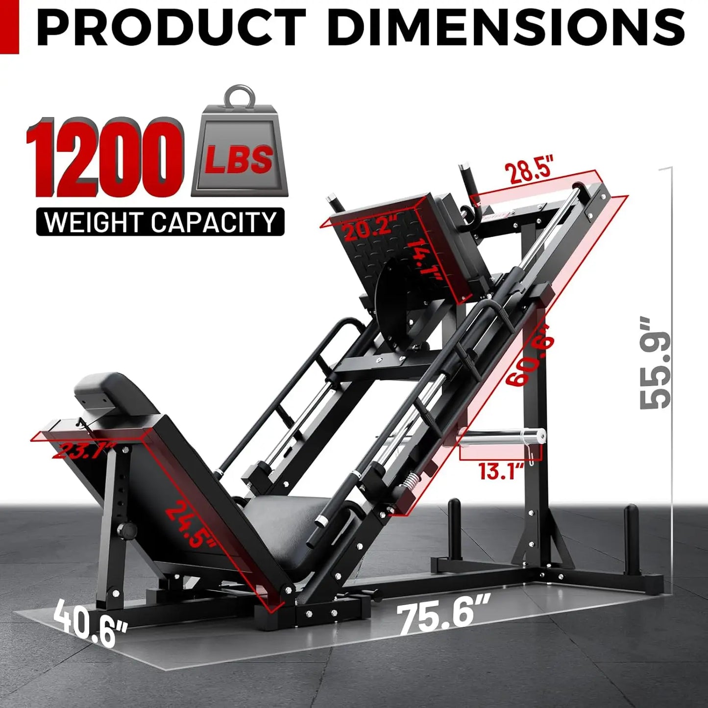 Leg Press Hack Squat Machine, Professional Adjustable Leg Press Machine for Home Gym with Linear Bearing, Specialty, Customized
