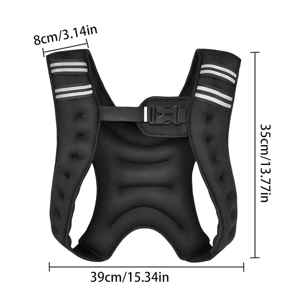 OZZOMM Weighted Vest 3kg/5kg - Adjustable Reflective for Strength Training, Running, Cardio & Weight Loss (Men & Women)