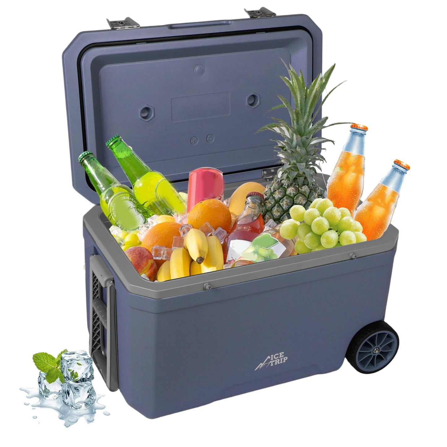 72L Ultra-Light Wheeled Cooler Hard Insulated Portable Ice Chest Box for Beach/Drink/Beverage/Camping/Picnic/Fishing//Barbecue