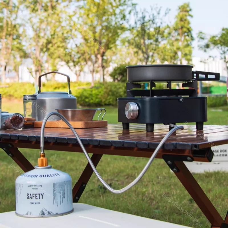 Outdoor portable gas stove, infrared energy-saving intense flame, wind-proof, detachable cartridge type stove, camping hot pot