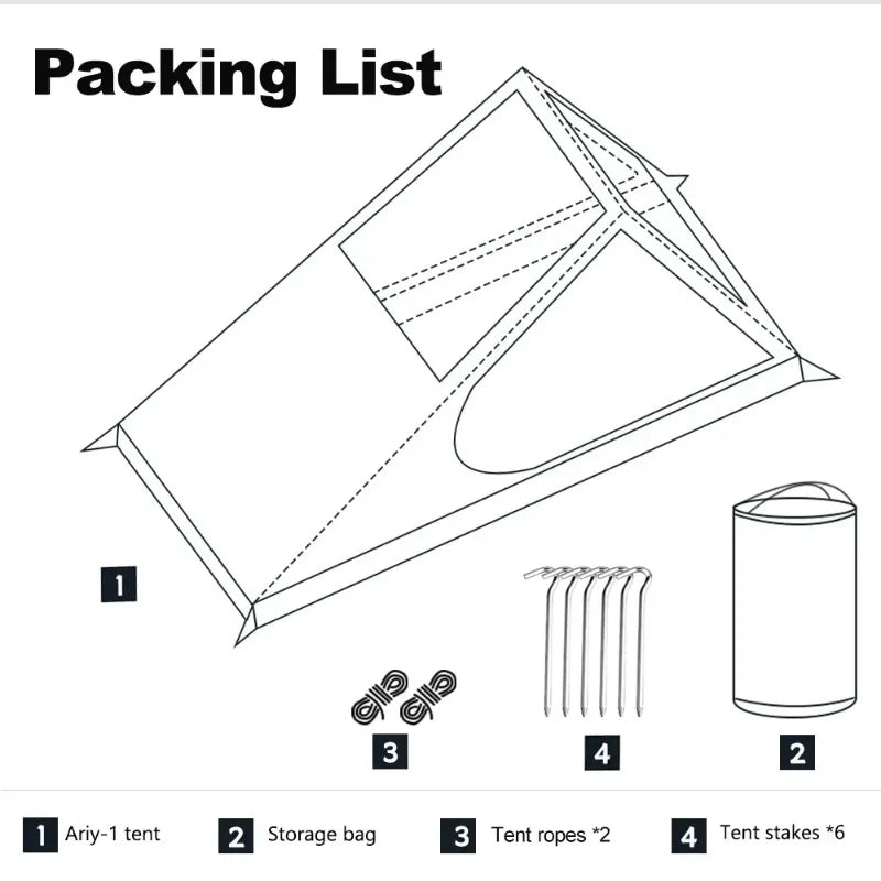 Airy Mesh Tent 1 Person Ultralight Tent Quick Setup Backpacking Shelter Breathable Mosquito Proof for Camping and Trekking