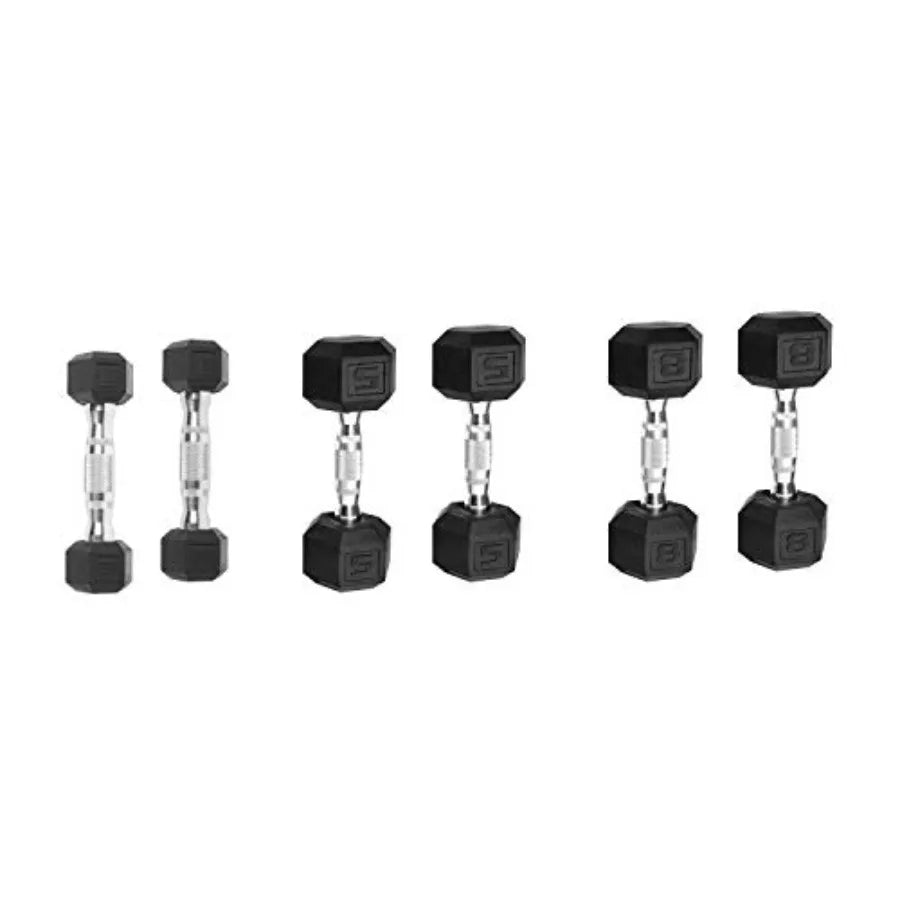 Coated Hex Dumbbell Set for Home Gym Use Black Durable Coating Adjustable Weight Range