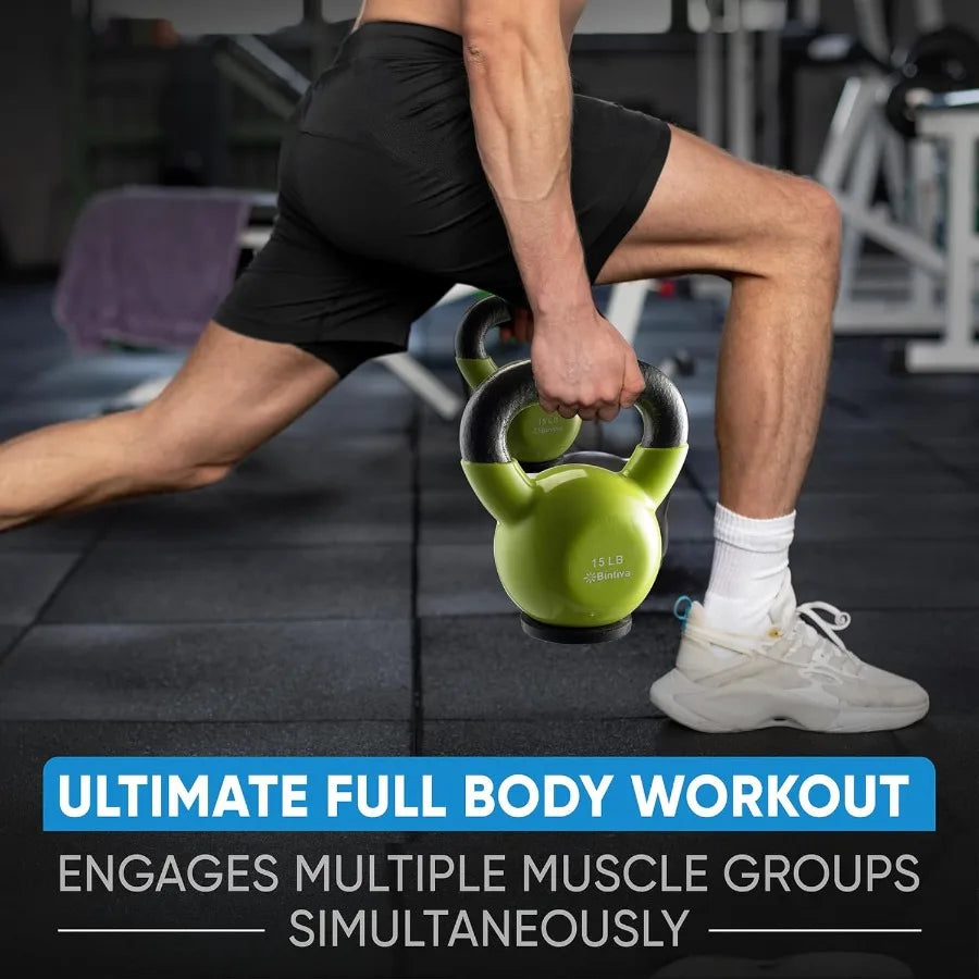 Kettlebell Sets Professional Grade Strength Training Kettlebells for Home Workout Cast Iron Kettle Bell Weight Sets for Men Wom