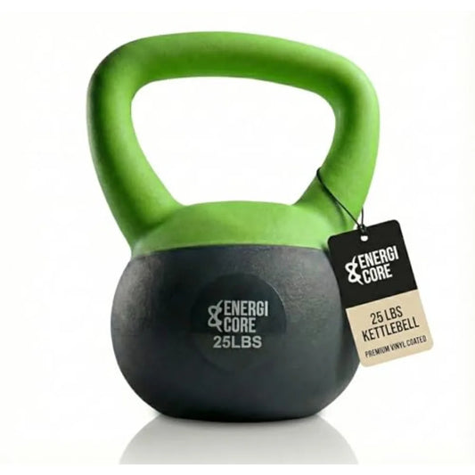 ENERGI CORE Kettlebell - Sand Filled Weight for Home Gym Workouts Strength Training - Portable Exercise Kettle Bell for Women M