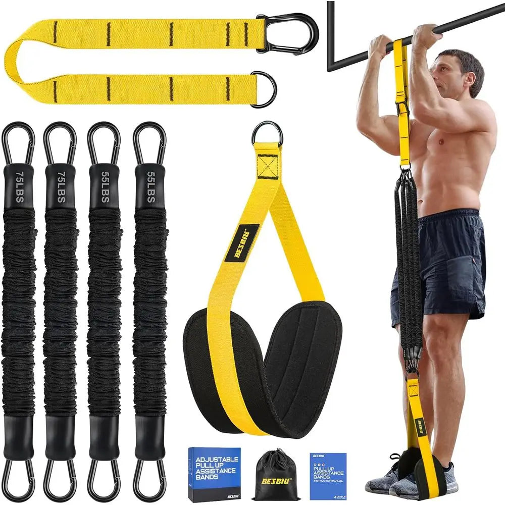 Pull Up Bands 260lbs, Heavy Resistance Bands for Pull Ups, Strength Training Workout Equipment, Height Adjustable