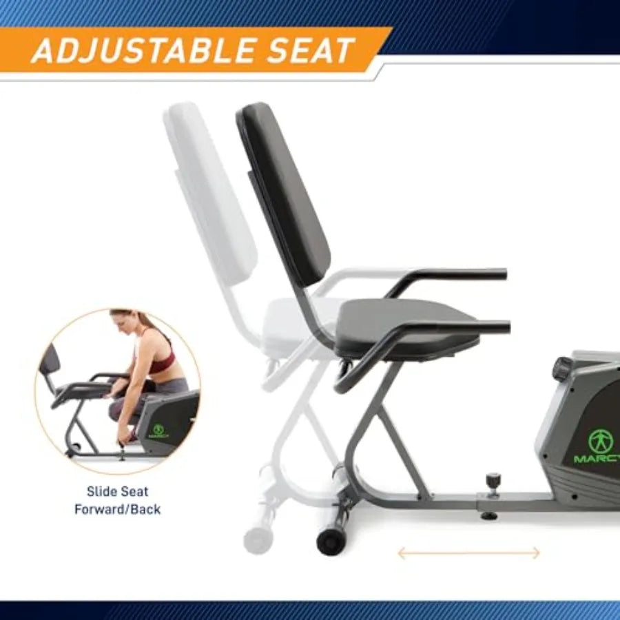 Magnetic Recumbent Exercise Bike for Home and Home Gym with Digital Monitor and Quick Adjustable Seat in Black High Stability a