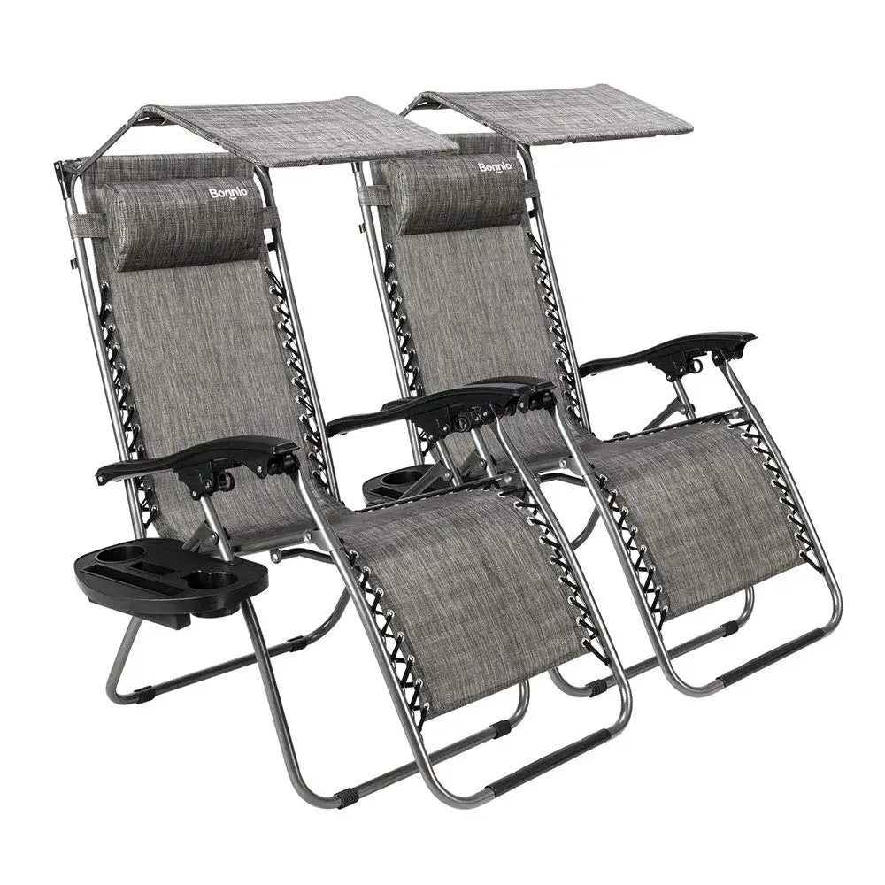 Zero Gravity Chair with Canopy Patio Sunshade Lounge Chair, Adjustable Folding Shade Reclining Chairs with Cup, Customized