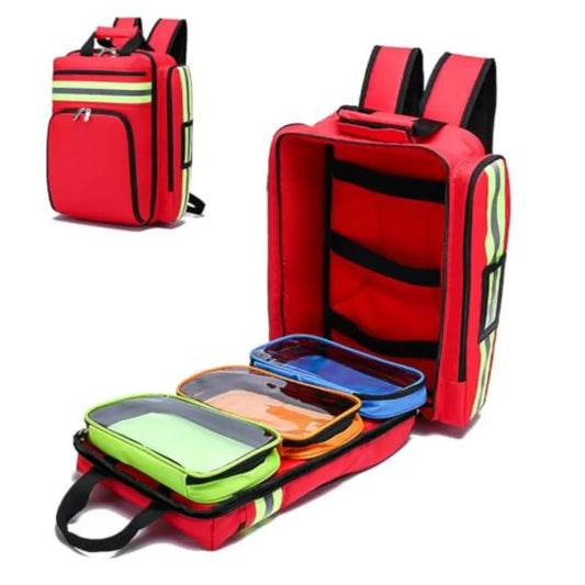 First Aid Backpack for Nurses with Removable Transparent Pouch Medical Bag for Traveling Lightweight Portable Design Ideal for