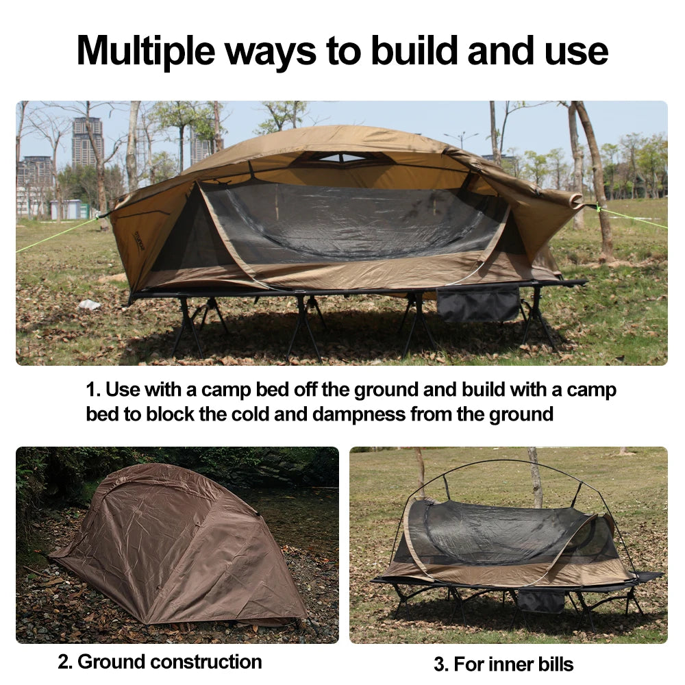 Lightweight Camping Camp bed Tent 1-2 Person Waterproof Sunproof Quick Setup 210D Oxford Backpacking Tent for Hiking Outdoor
