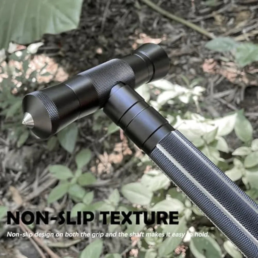 Hiking Tactical Stick Portable Walking Staff Trekking Poles Outdoor Multitool Camping Gear for Men Women Gray