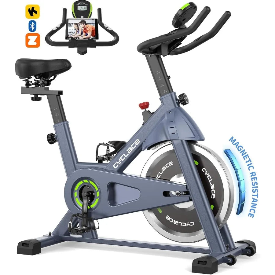 Magnetic Stationary Exercise Bike for Home Low Noise Indoor Cycling with App Compatibility 300LB Weight Ccity Tablet Mount Blac