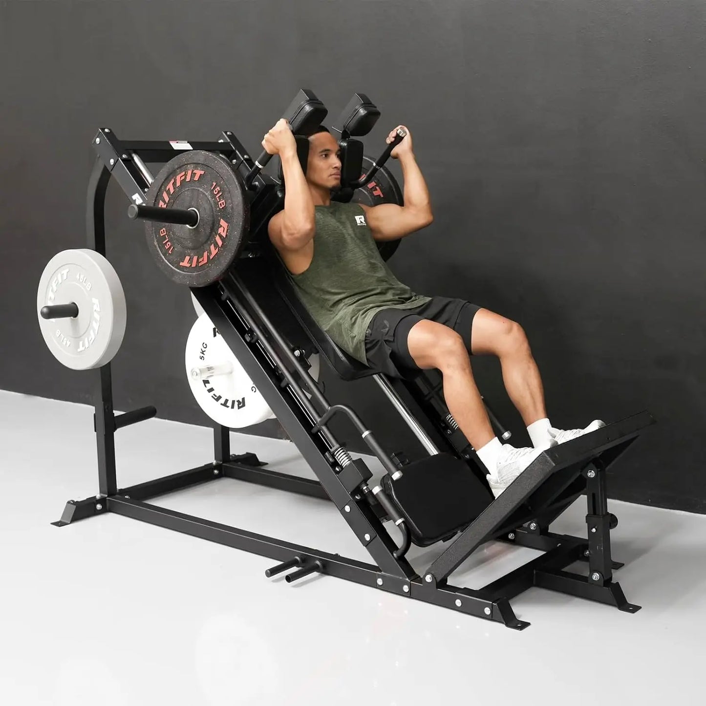 3-in-1 Leg Press Hack Squat Machine for Home Gym, 1500LB Capacity, Compact Space-Saving Design with Multiple Hack, Customized