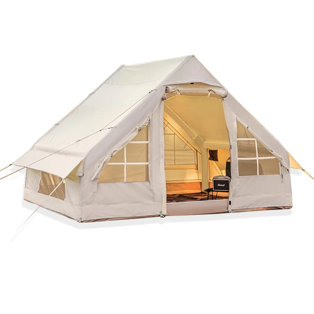 4-6 Person House Instant Glamping Camping Tents House with Hand Pump Outdoor Inflatable Tent for Adults Travel Hiking
