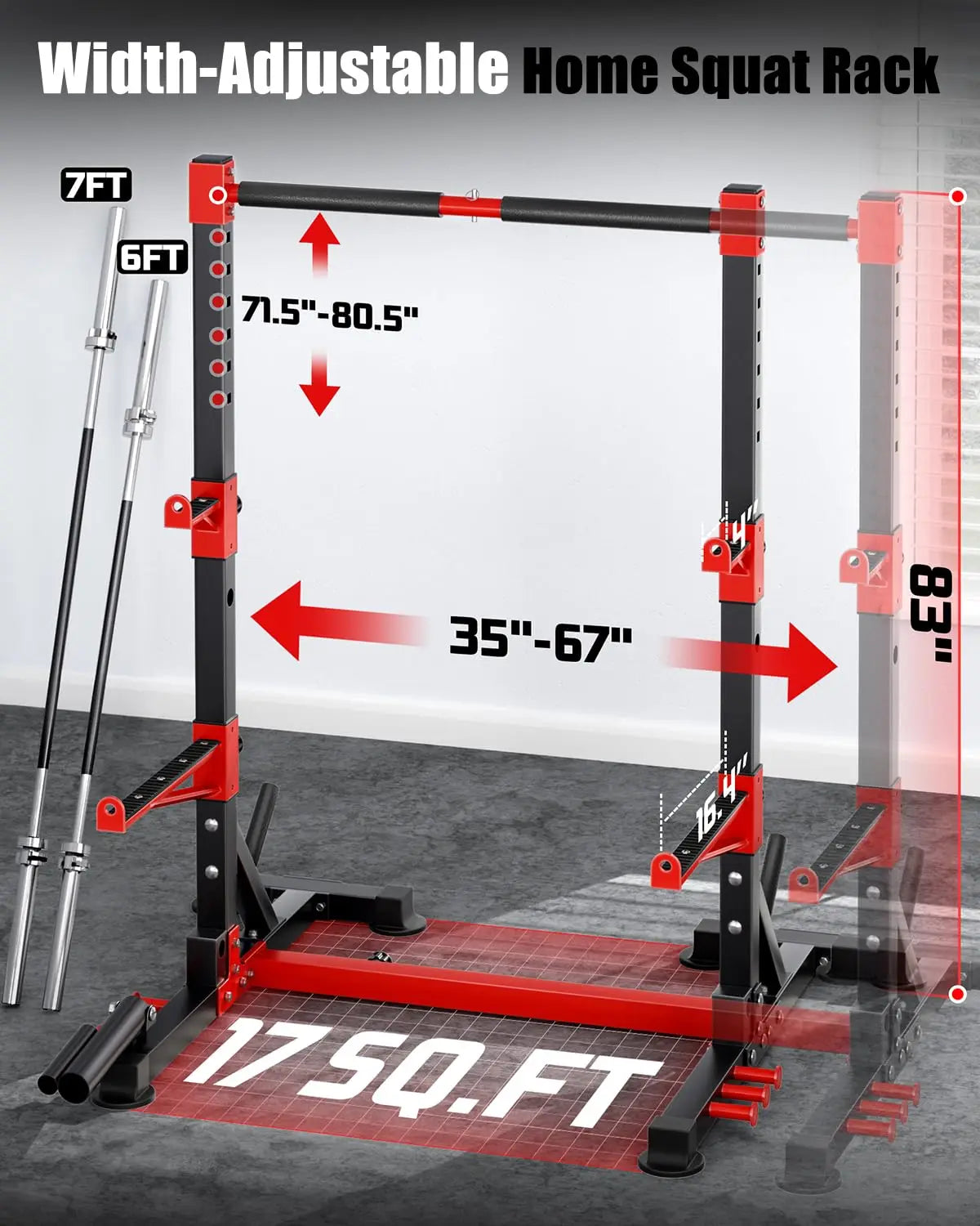 Smith Machine & Squat Rack Combo, Multi-Functional Power Racks with Adjustable Width & Pull-Up Bar, Cable Crossover, Customized