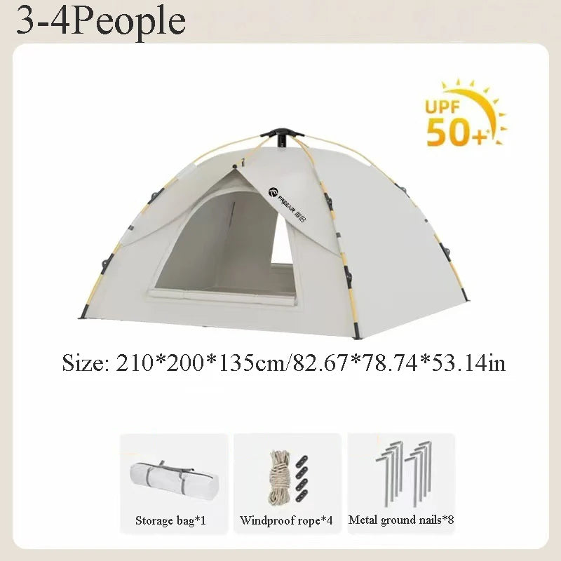 Portable Outdoor Automatic Tent Rainproof And Sun-Proof Ventilated And Breathable Adult And Childrens Tent With Doors Windows