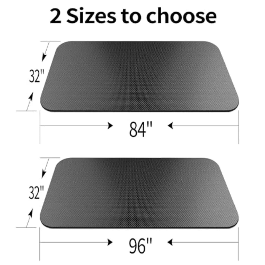 Large Exercise Mat for Home Gym with Non-Slip Rubber Surface Black Durable Workout Mat for Treadmill Exercise Bike Yoga Weightl