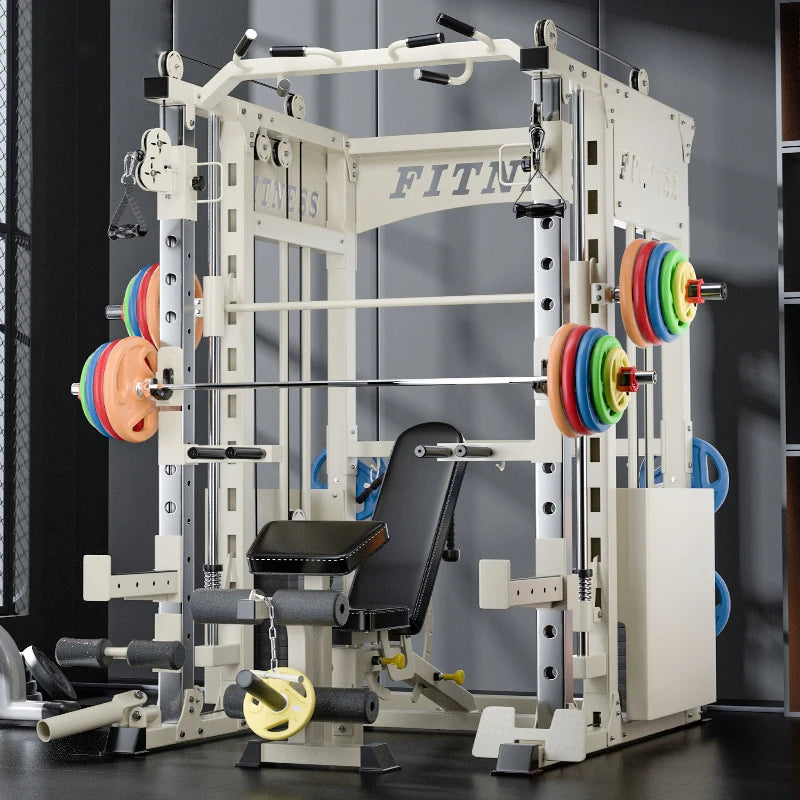 Smith Machine Comprehensive Trainer Multi functional Home Flying Bird Lying Push Stand Fitness Equipment Squatting Longmen Stand