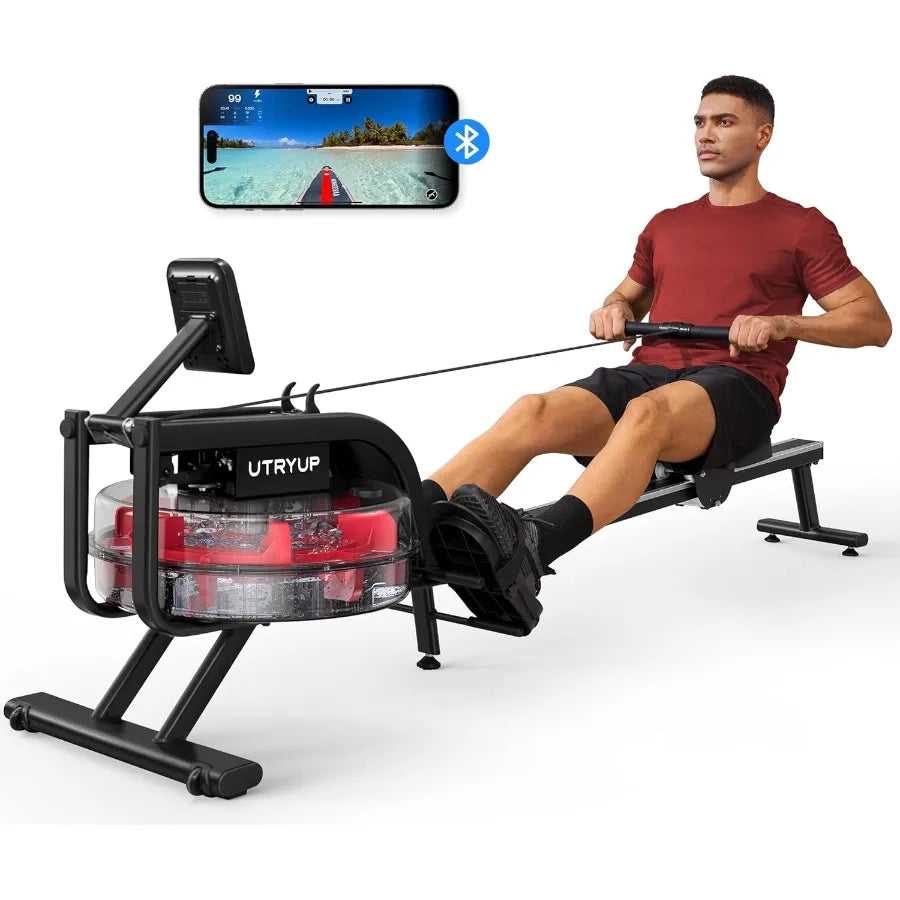 Magnetic Rowing Machines for Home R05 Water Rowing (R10) 16 Levels of Quiet Resistance Foldable Compact Rowing Machine 350 LB W