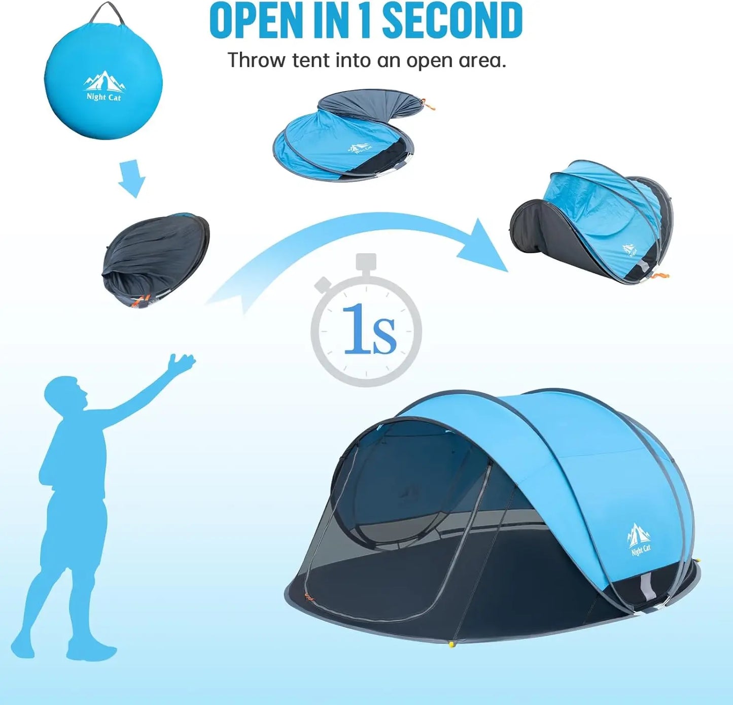 Instant Pop-Up Beach Tent for 4 People: UPF 50+ Sun Shelter with Bug-Proof Mesh