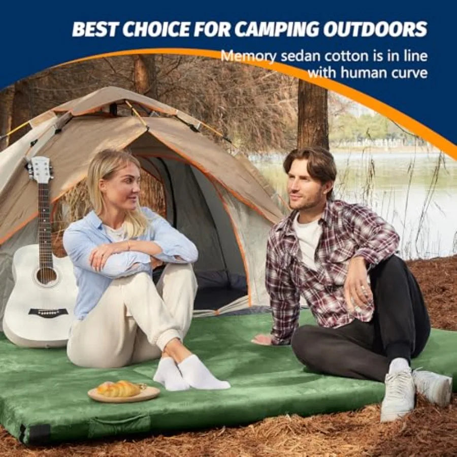 Memory Foam Camping Mattress Pad CertiPUR-US Sleeping Mat Portable Roll Up Mattress for Adults Camping Bed Pads for Sleepover C