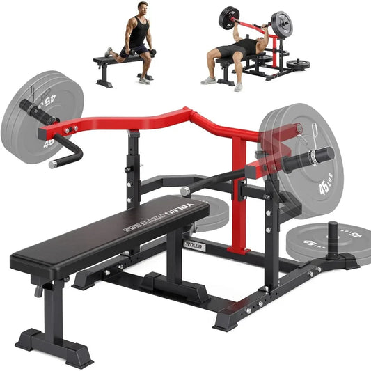 Chest Press Machine 1100LBS Bench Press Machine with Separate Press Station Adjustable Weight Bench Independent Converging Arms