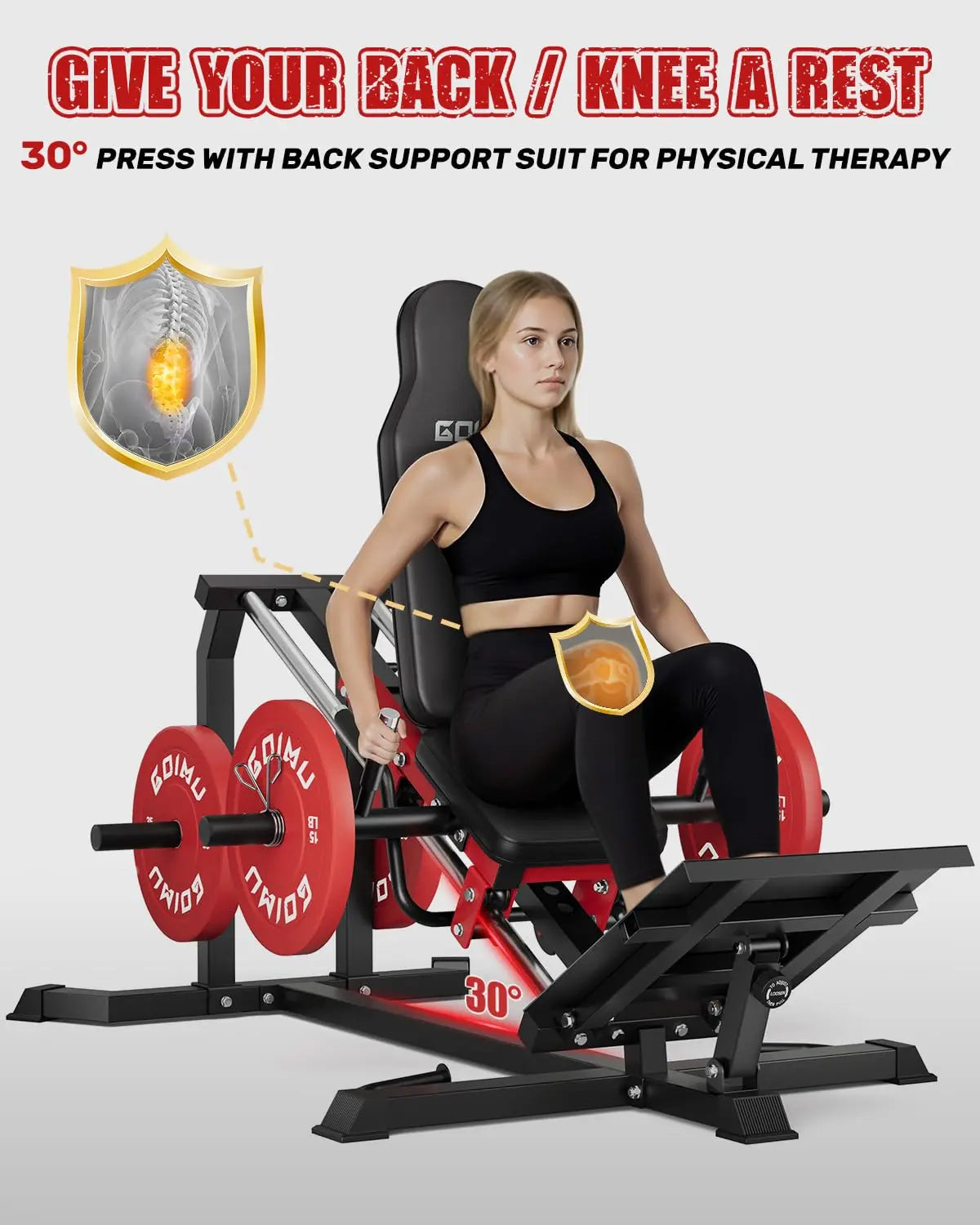 L5 Leg Press Hack Squat Machine, 30-Degree Leg Press Machine for Home Gym, Compact Hack Squat Machine with, Customized