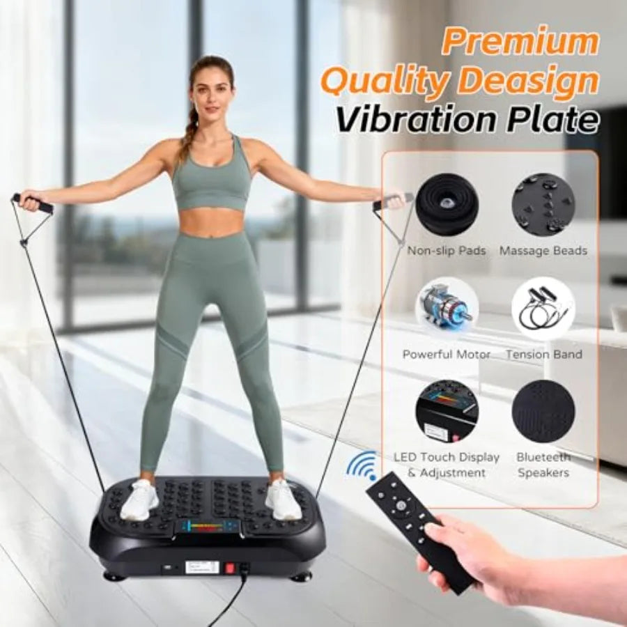 Vibration Plate Exercise Machine for Lymphatic Drainage Full Body Vibration Fitness Platform Stand Board Shaker Workout Vibrate