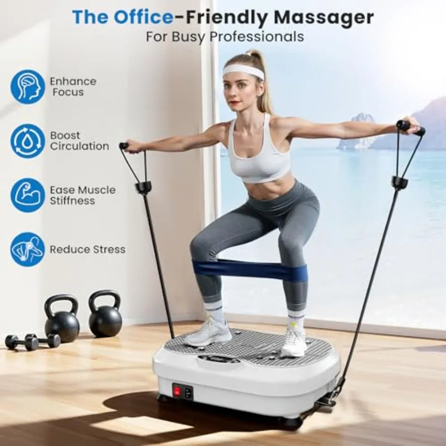 Vibration Plate Exercise Machine for Lymphatic Drainage with 200 Levels Whole Body Fitness Workout Equipment Stand Shake Board