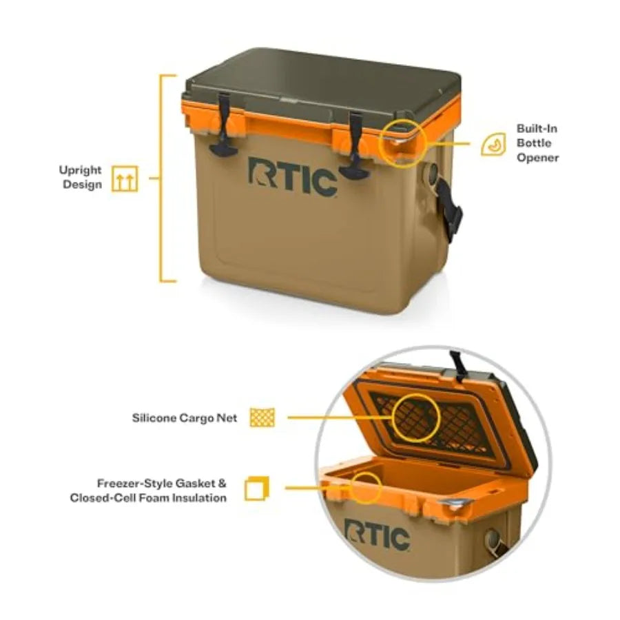 Ultra-Light 22 Quart Hard Cooler Insulated Portable Ice Chest Box for Drink Beverage Beach Camping Picnic Fishing Boat Barbecue