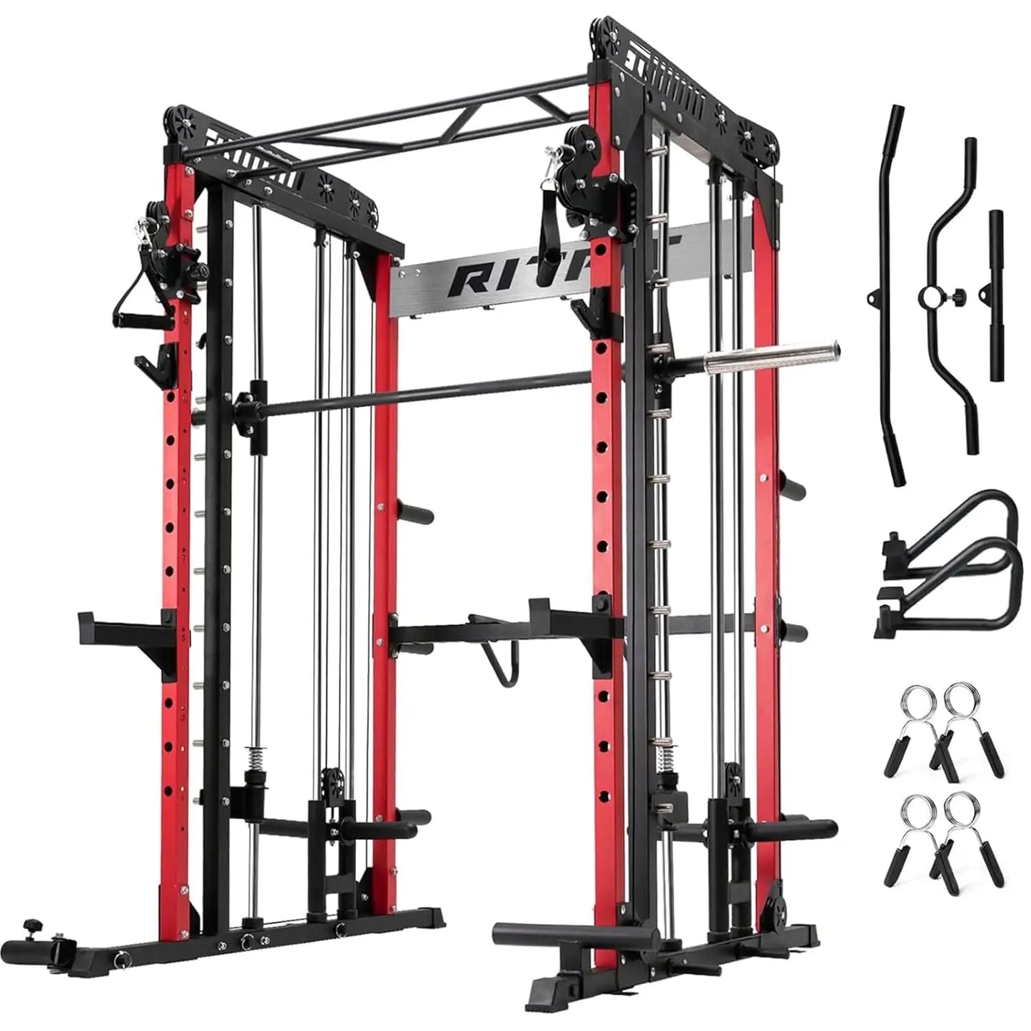 M1 & M1 Pro Smith Machine with Cable Crossover System, Multi-Function Squat Rack Power Cage for Home Gym, Power, Customized