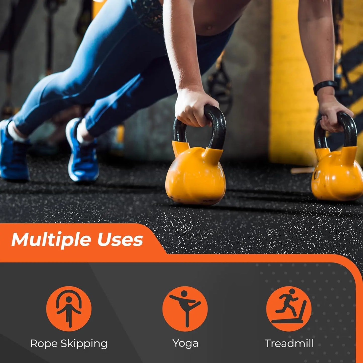 12-Piece 0.4'' Thick Interlocking Gym Mats, High-Density EVA Foam with Rubber Top, 48 Sq Ft Flooring for Home Workout