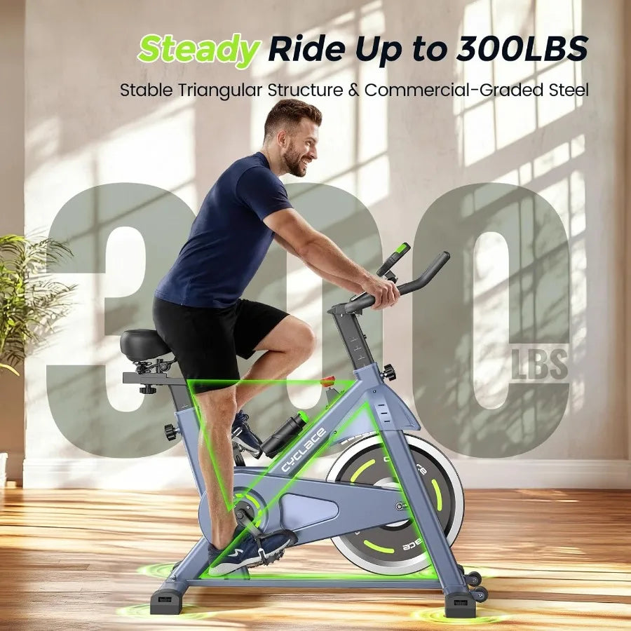 Magnetic Stationary Exercise Bike for Home Low Noise Indoor Cycling with App Compatibility 300LB Weight Ccity Tablet Mount Blac