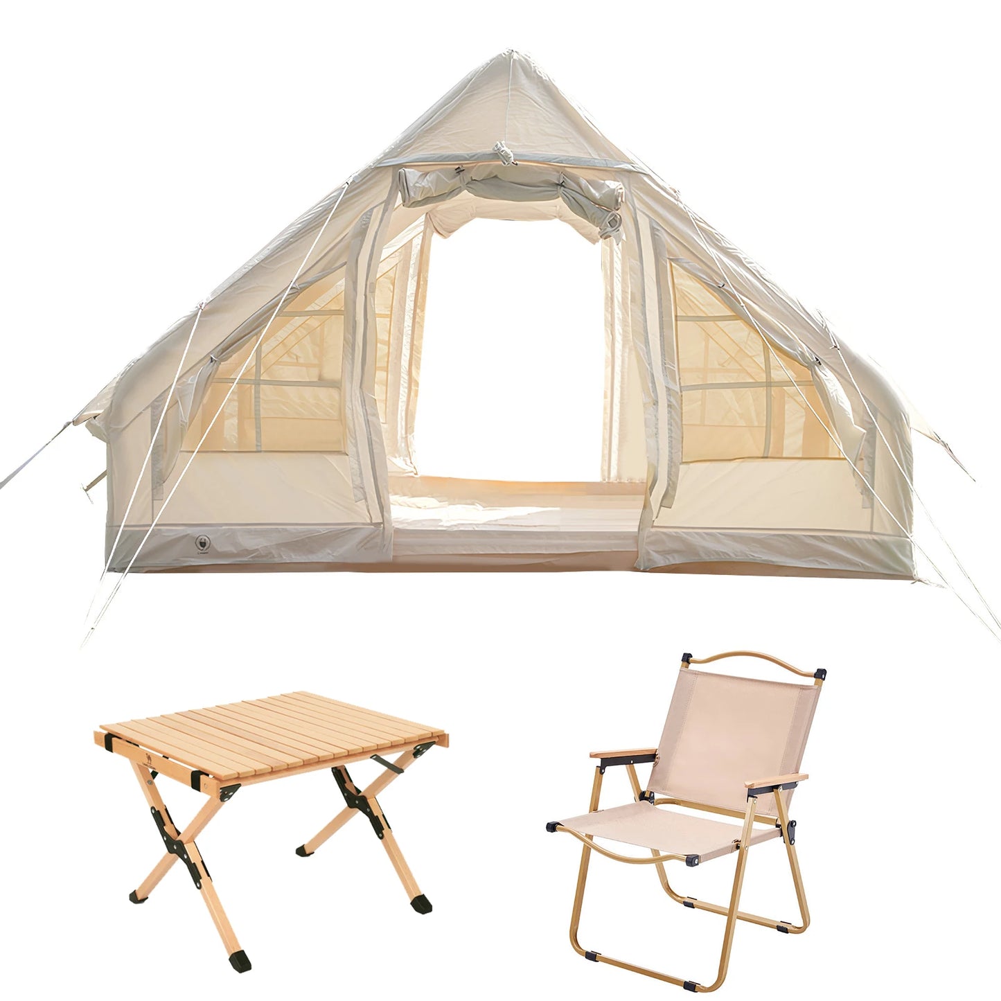 4-6 Person House Instant Glamping Camping Tents House with Hand Pump Outdoor Inflatable Tent for Adults Travel Hiking