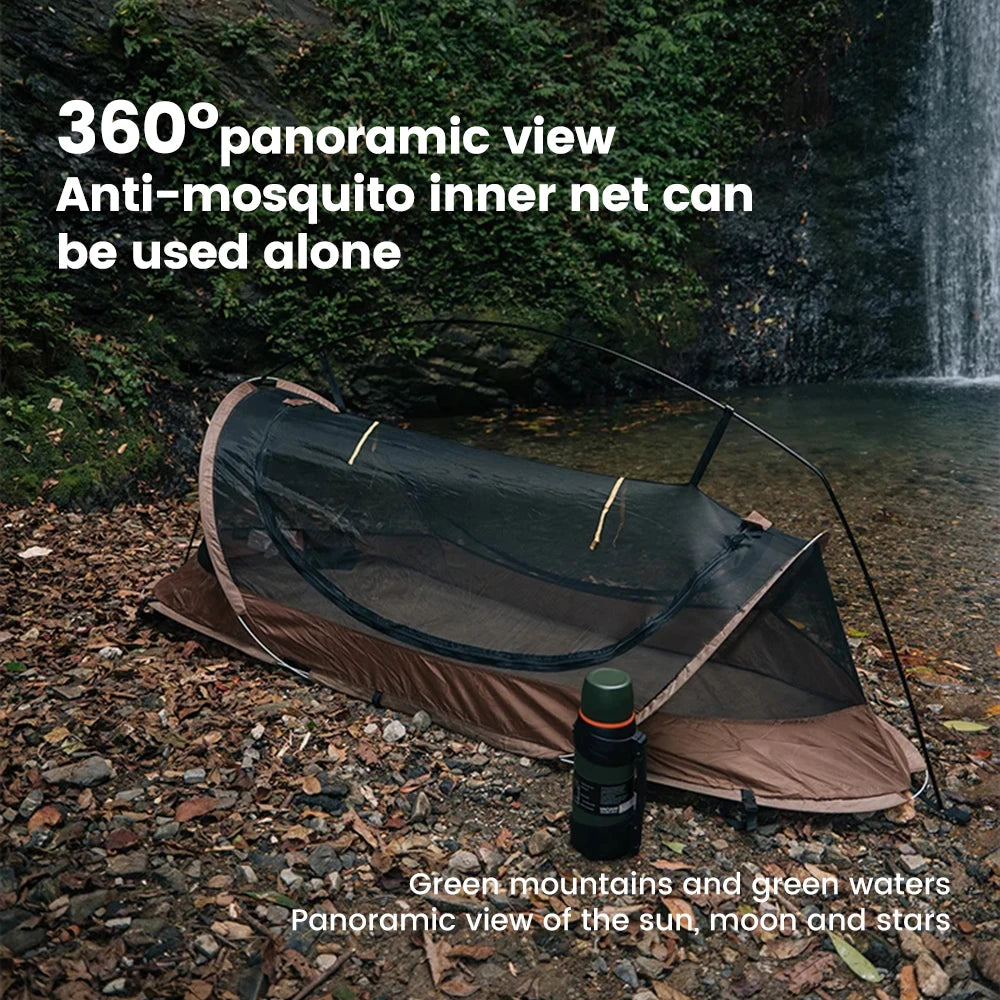 Lightweight Camping Camp bed Tent 1-2 Person Waterproof Sunproof Quick Setup 210D Oxford Backpacking Tent for Hiking Outdoor