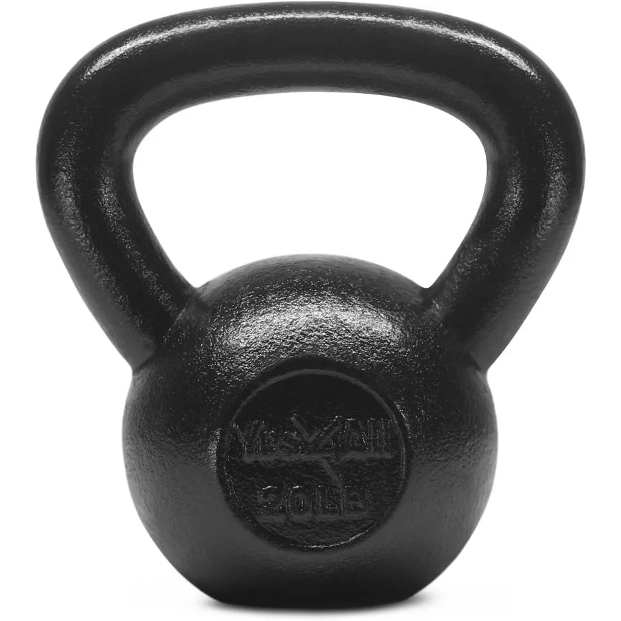 Kettlebell Sets 5 10 15 20 25 30 LB Cast Iron Strength Training Kettlebells with Wide Handles and Flat Bottom Design Ideal for