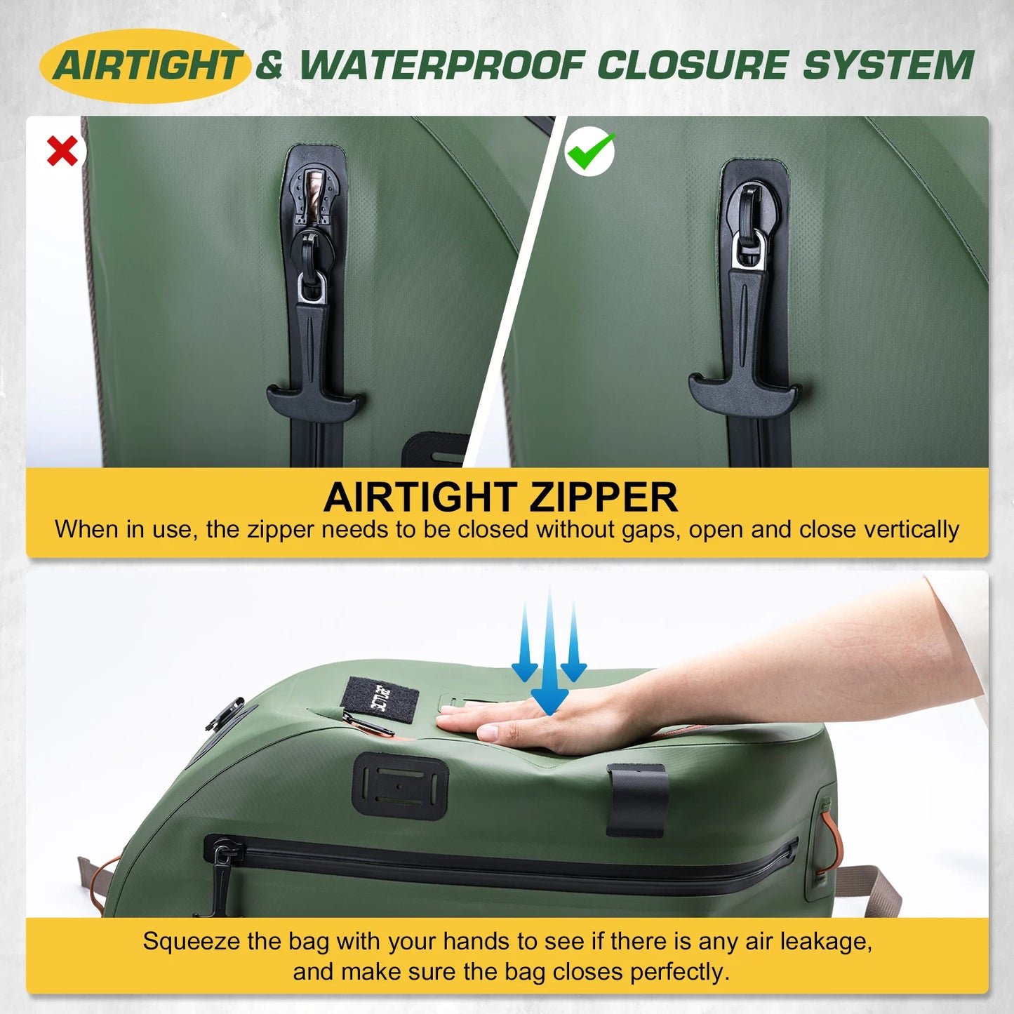 Goture IPX8 840D TUP Waterproof Dry Backpack for Fishing Trout Fishing Tackle Backpack Fly Sling Pack Fishing Tool Storage Bag
