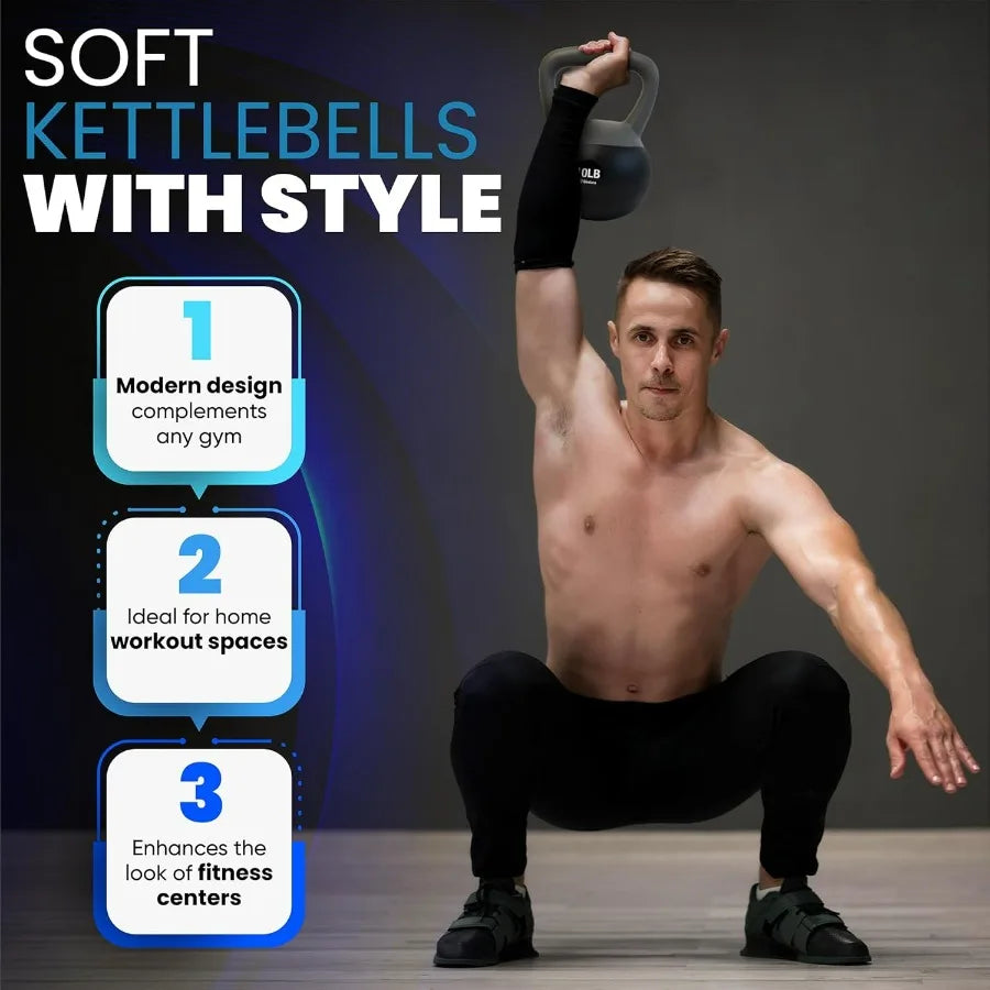 Soft Kettlebells - Sea and Iron Sand Filled Weights for Women and Men - Color Coded Kettle Bell Sets