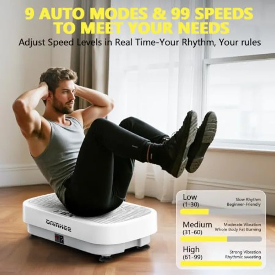 Vibrating Board Exercise Machine for Lymphatic Drainage 120 Speeds Upgraded Vibrating Platform Full Body Workout Equipment Blac