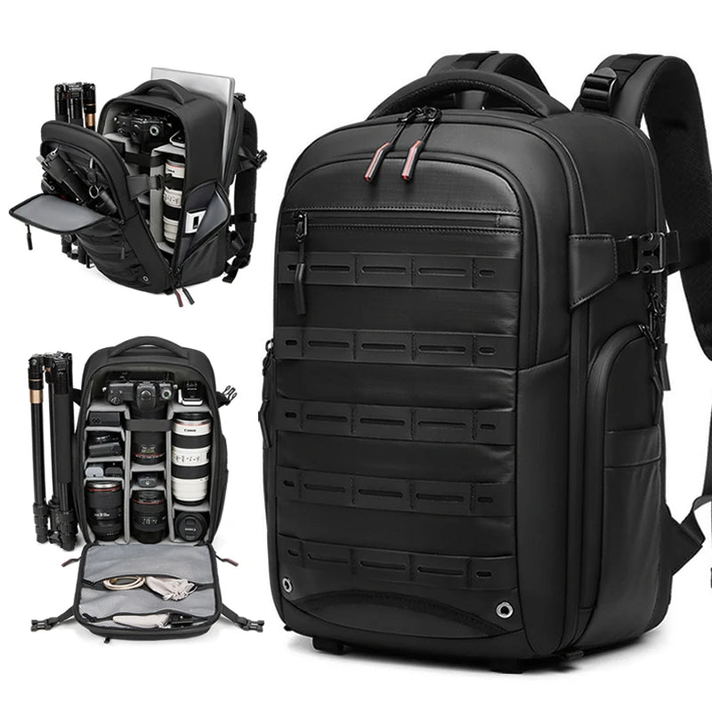 Men travel Professional SLR camera backpack With tripod bracket Detachable into Drone backpack Hiking 16 inch Laptop Backpack