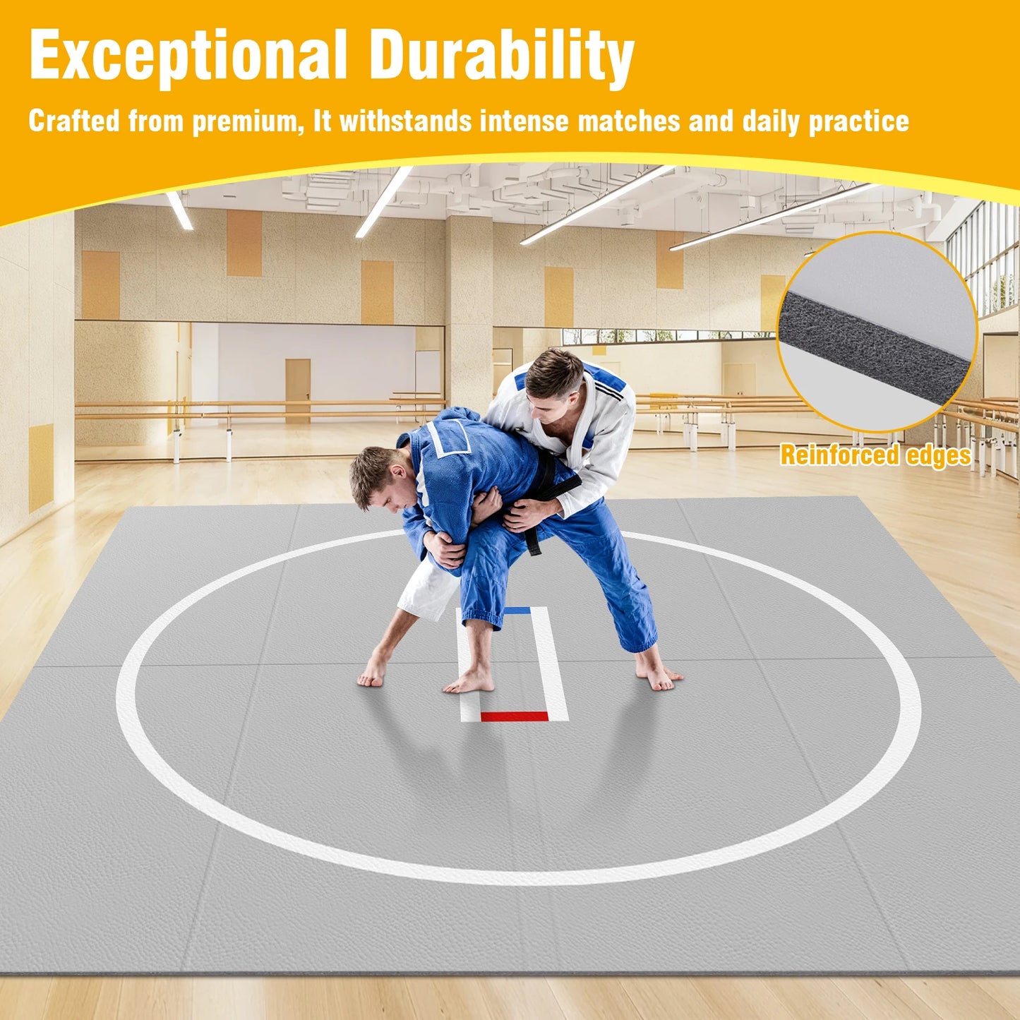 3M X 3M Jiu Jitsu Wrestle Mats Wear Resist Multi-Functional Training Blankets Anti-Slip for Grappling Martial Art Boxing Judo
