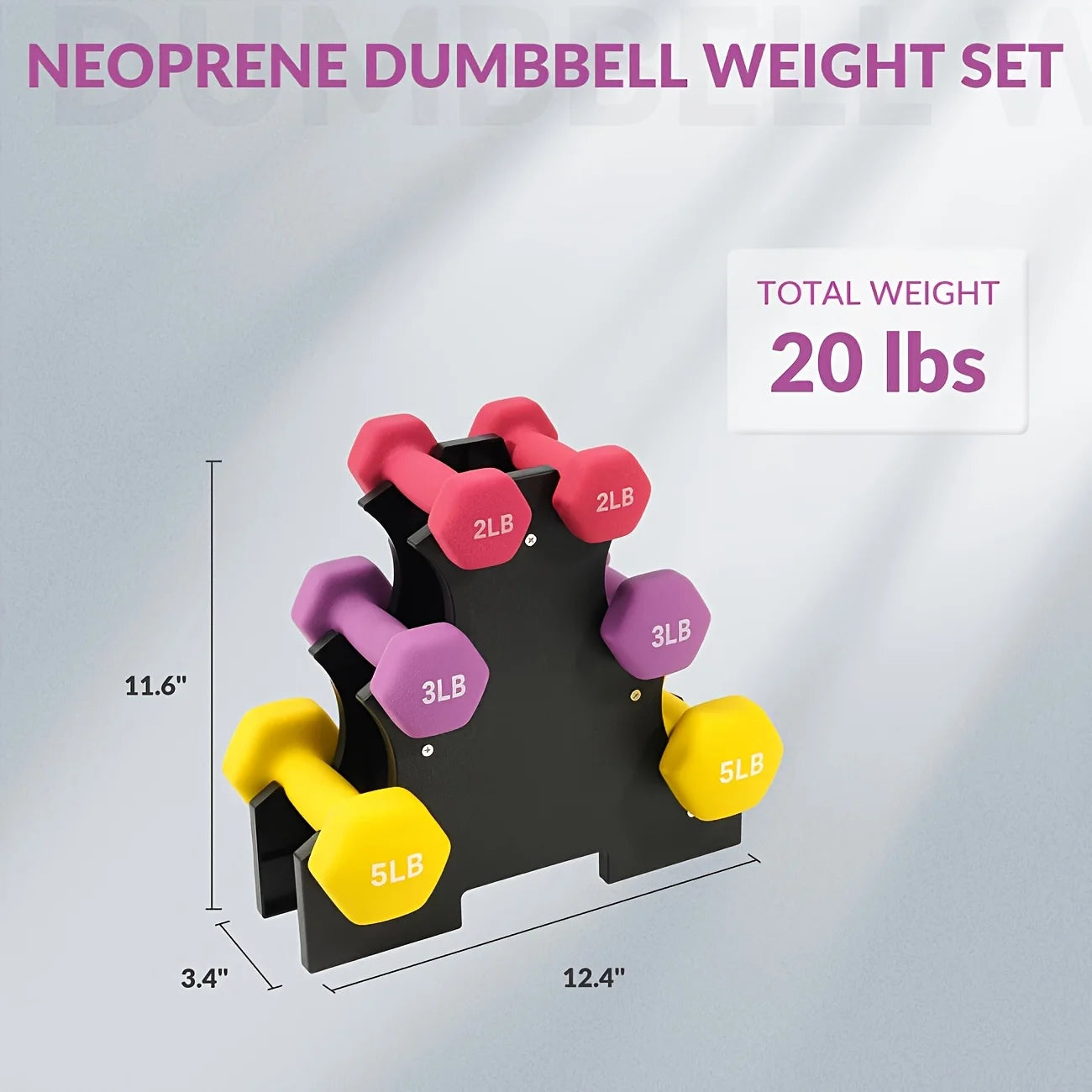 Petite But Powerful! Women's Dumbbell Combo (2/3/5lbs) Perfect for Home Workouts, Premium Rubber Coated Dumbbells for Women Set