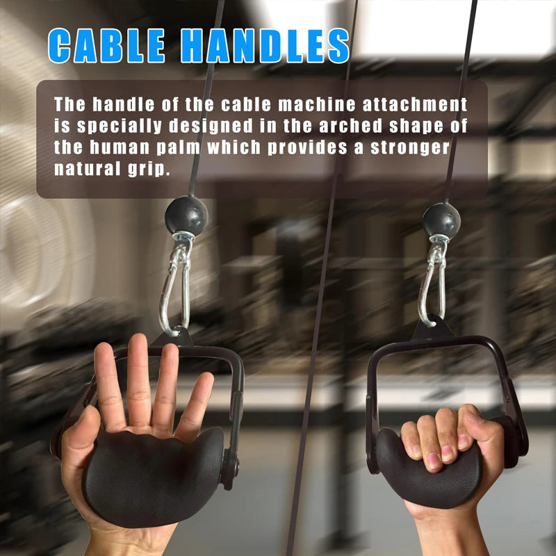 Ergonomic Tricep Rope Pulldown Attachments for Cable Machine - Lat Pull down Bar Tricep Workout Accessories