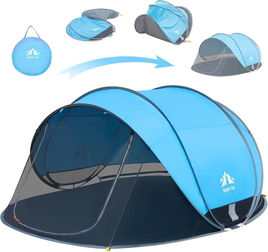 Instant Pop-Up Beach Tent for 4 People: UPF 50+ Sun Shelter with Bug-Proof Mesh