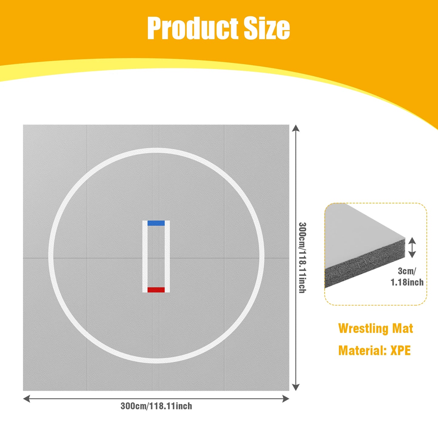 3M X 3M Jiu Jitsu Wrestle Mats Wear Resist Multi-Functional Training Blankets Anti-Slip for Grappling Martial Art Boxing Judo