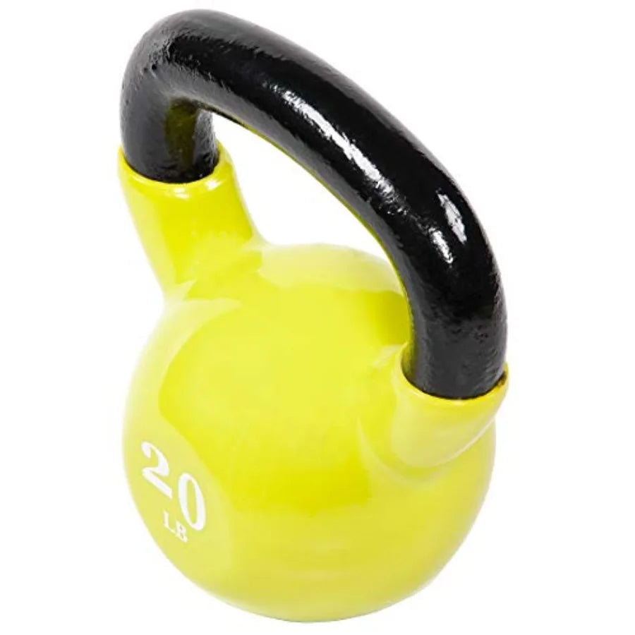 Fitvids Wide Grip 3Piece Kettlebell Exercise Fitness Weight Set Include 5 lbs 10 lbs 15 lbs and 20 lbs Set of 3 or Set of 4 for