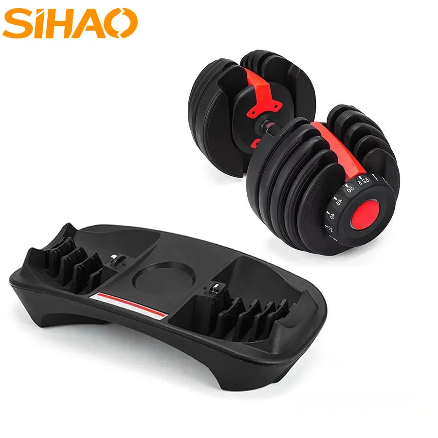 SIHAO 24KG Adjustable Dumbbells Set 2.5-24KG Weight Strength Training Fitness Workouts GYM Home Equipment For Exercise
